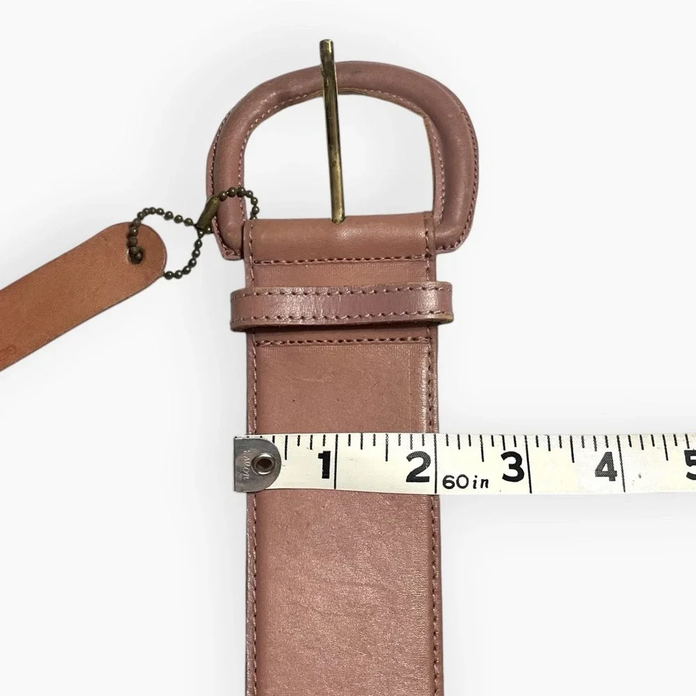 Vintage 70s Wide Avion Pink Leather Belt Retro Boho Large Spain Tan